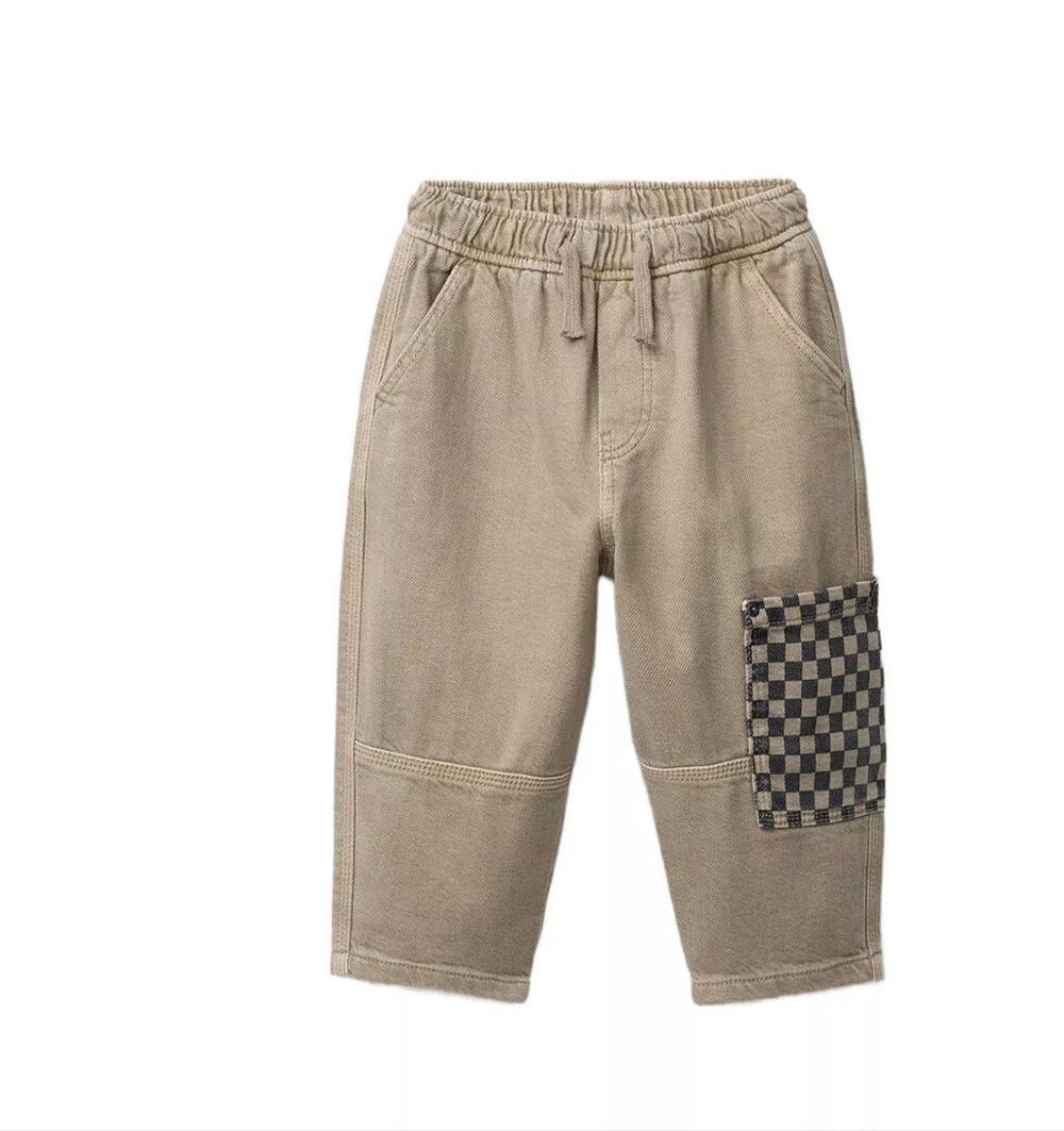 Zara 5 Year Old Boys Warm Checkerboard Cargo Twill Pants